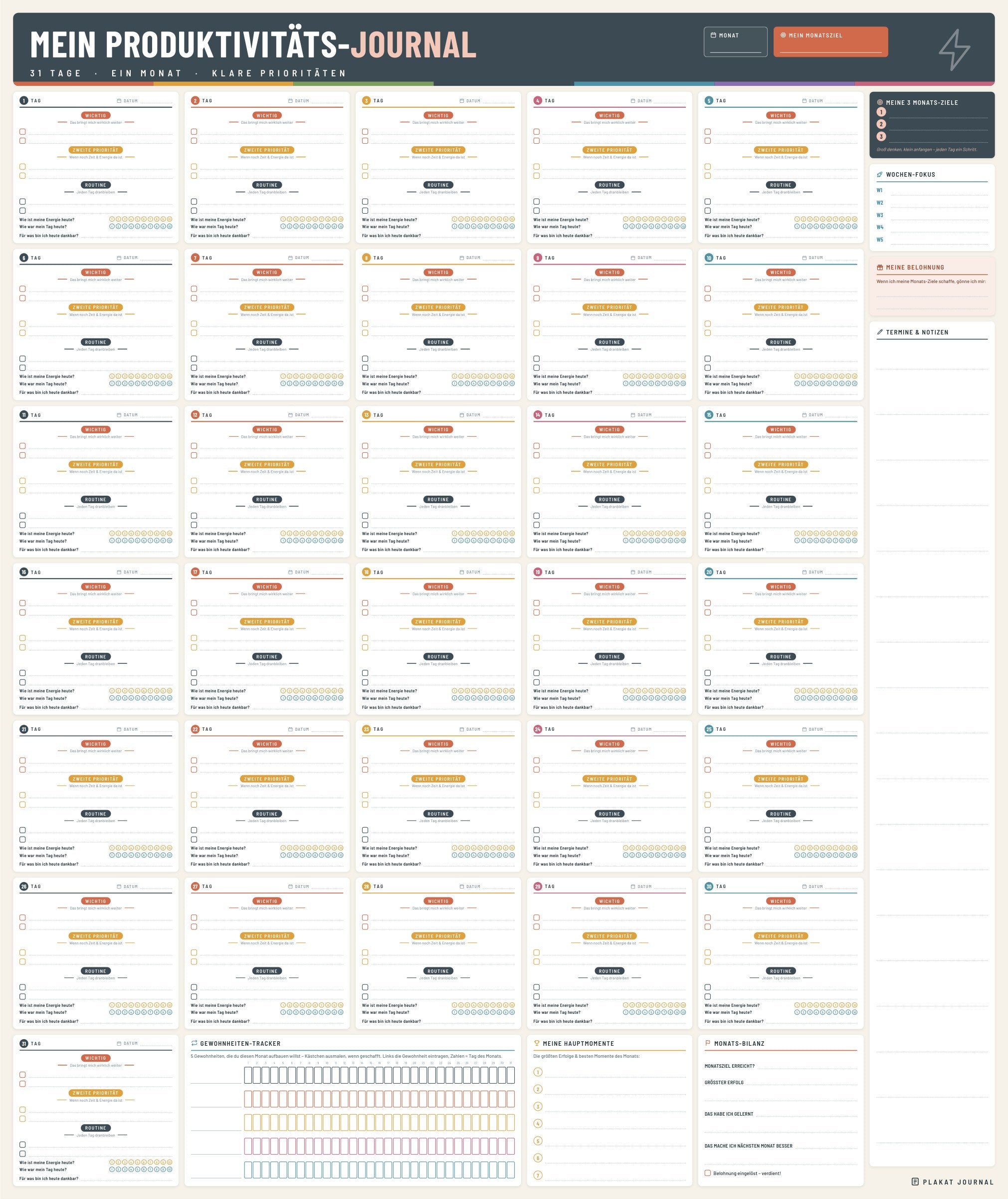 Productivity Plakat 84 × 100 cm – Anthrazit