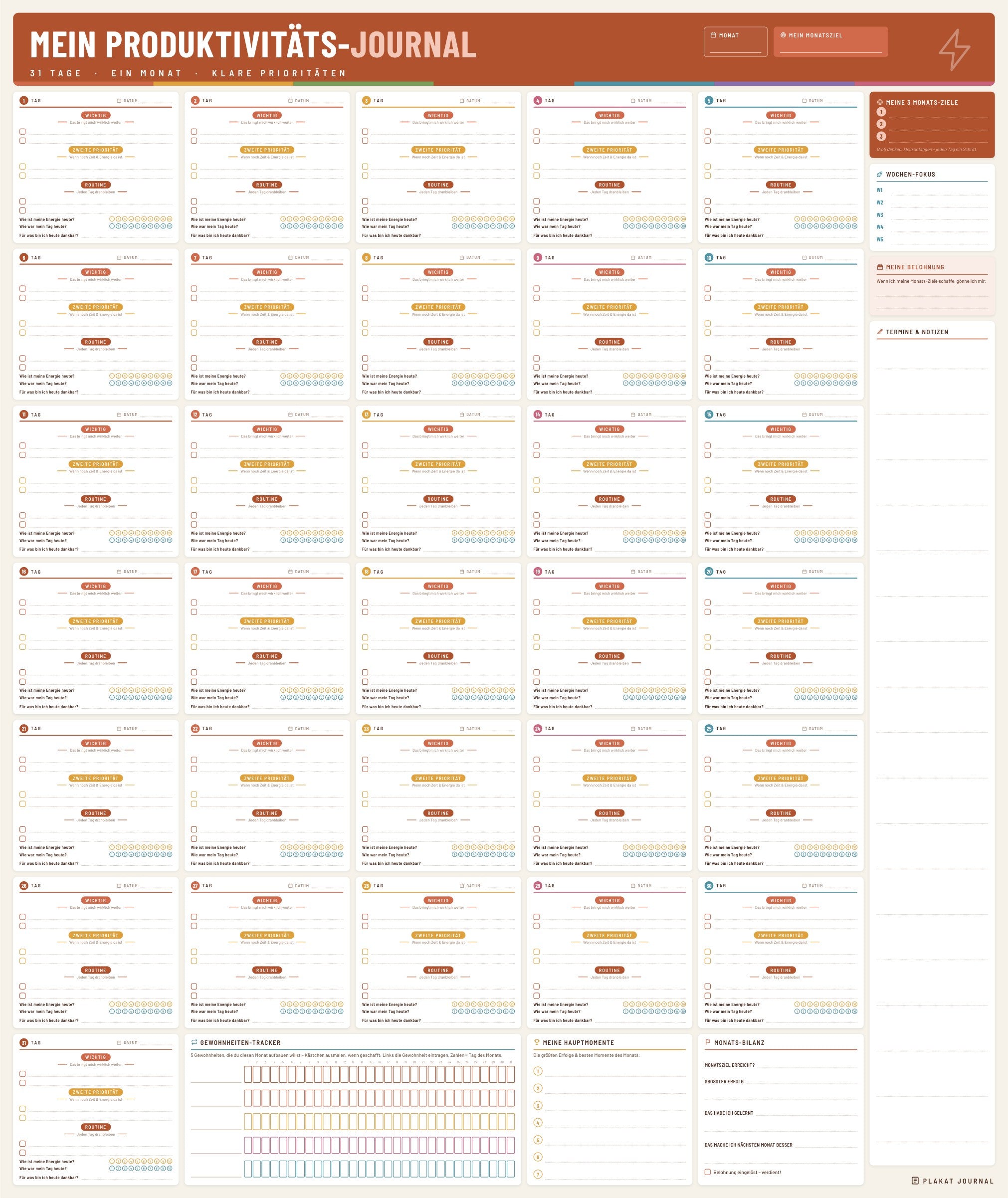 Productivity Plakat 84 × 100 cm – Terracotta